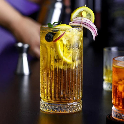 FC crystal tall flow geo glass-set of 6