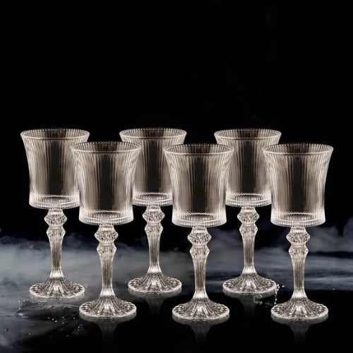 FC vintage striped wine glass - set of 6