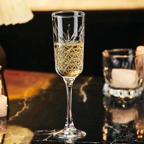 FC timeless flute glass with gold rim - set of 6