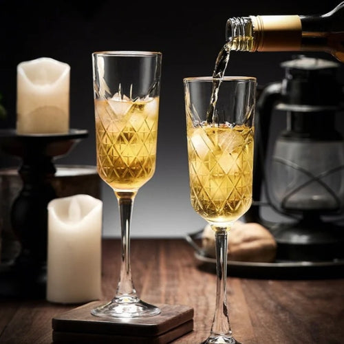 FC timeless flute glass with gold rim - set of 6